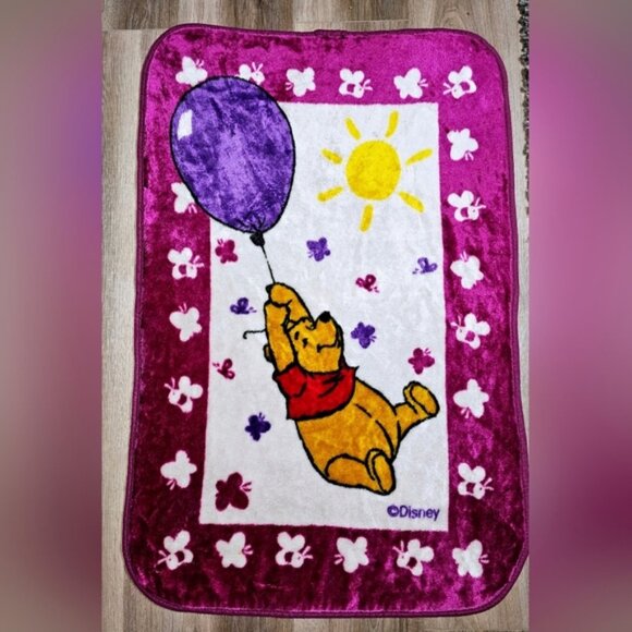 Vintage Disneys Winnie The Pooh Baby Blanket - Rare Design 28 X 45 - Picture 2 of 4